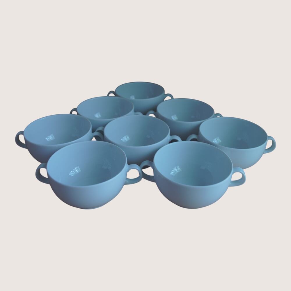 Arzberg Bavaria Germany White Soup Bowls Double Handle 6oz Porcelain 8PK - Picture 3 of 9